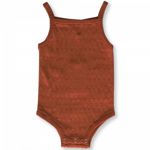 Grown Pointelle Bodysuit Rust