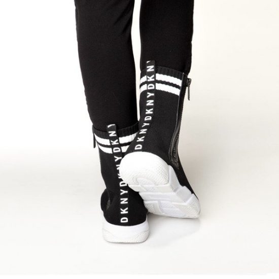 DKNY AW19 Sock High Top Trainer Boots Black - Leo & Bella
