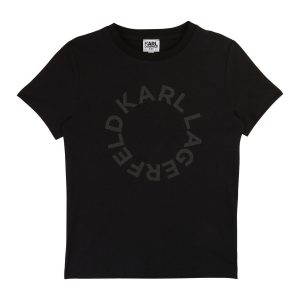 Karl Lagerfeld Kids AW19 Round Logo T-Shirt Black