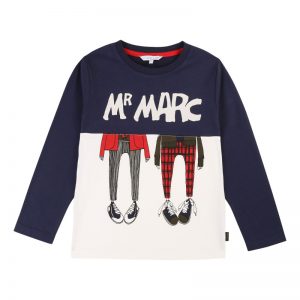 Little Marc Jacobs AW19 Mr Marc Long Sleeve T-Shirt Navy / Off White