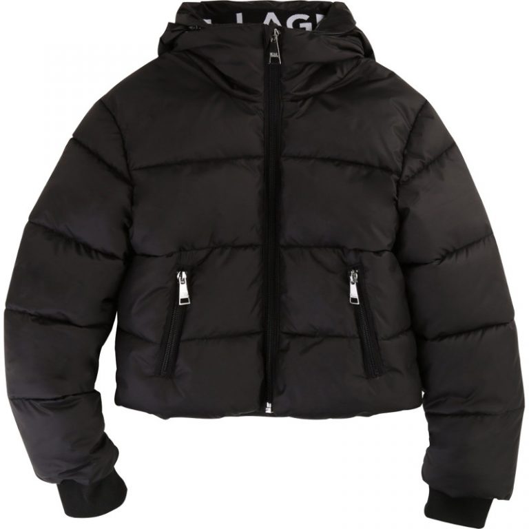 Karl Lagerfeld Kids AW19 Glam Rock Puffer Jacket Black - Leo & Bella