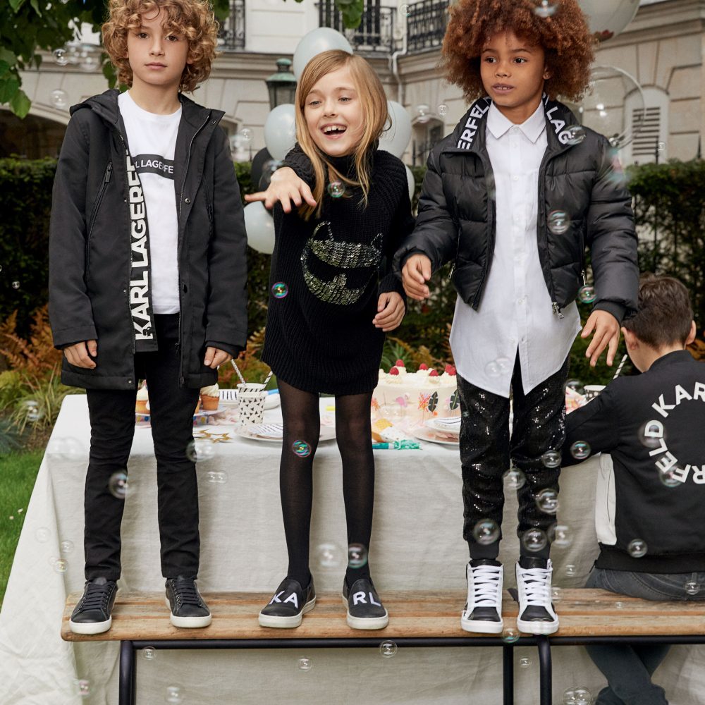 Karl Lagerfeld Kids AW19 Glam Rock Puffer Jacket Black Leo & Bella