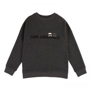 Karl Lagerfeld Kids AW19 Working Boy Logo Sweatshirt Heather Grey