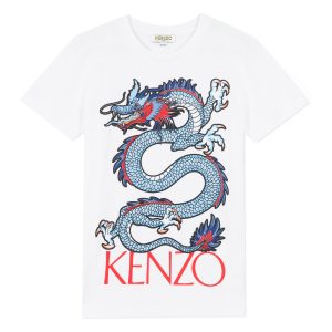 Kenzo Kids SS20 Dragon Celebration T-Shirt Dragon White