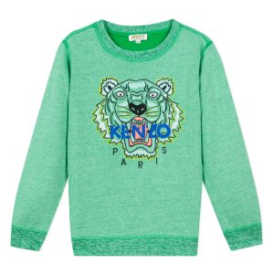 Kenzo Kids SS20 Tiger Sweatshirt Menthol Green