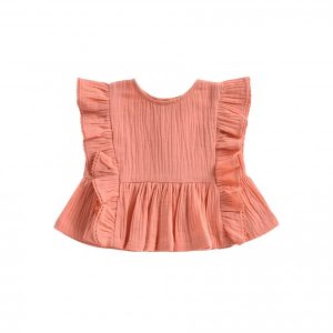 Louise Misha SS20 Organic Baby Angita Blouse Coral