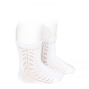 Condor Side Openwork Baby Short Socks White