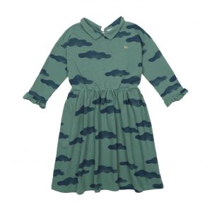 Bobo Choses AW20 Kids Dress All Over Clouds Green