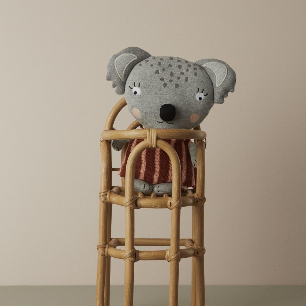 OYOY Rainbow Doll Rattan High Chair Leo & Bella