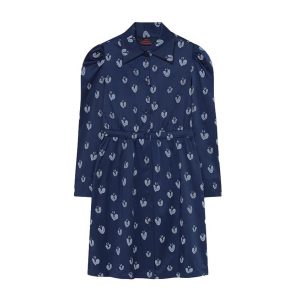 The Animal Observatory AW20 Kids Dolphine Dress Blue Clowns