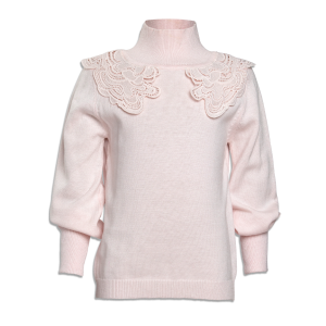 Petite Amalie AW20 Lace Neck Sweater Pink