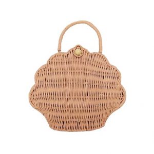 Olli Ella Rattan Shell Bag Rose