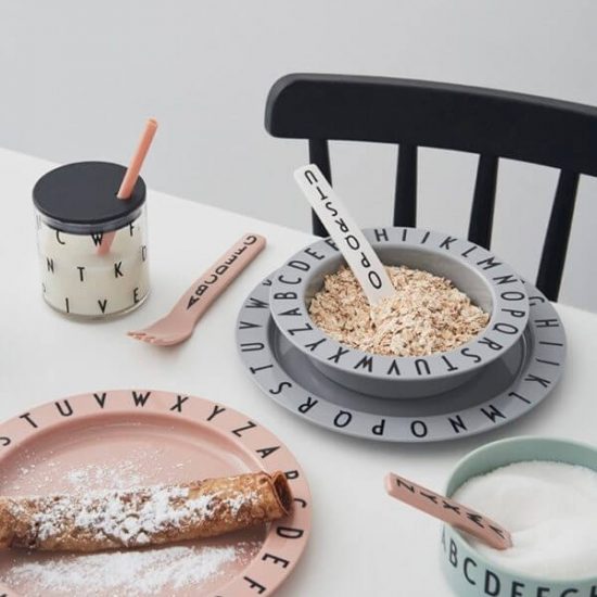 Design Letters Arne Jacobsen Eat and Learn Melamine Deep Plate Nude