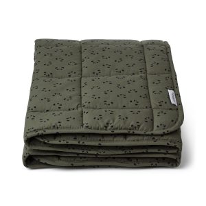 Liewood Ebbe Quilted Blanket Panda Hunter Green