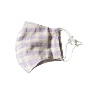 Minista Reusable Kids Face Mask with Toggle Check Lilac