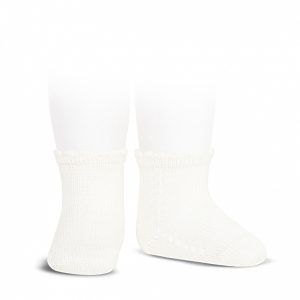 Condor Side Openwork Baby Short Socks Nata Cream