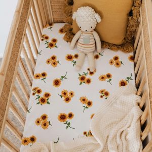 Snuggle Hunny Kids Jersey Fitted Sheet Cot Sunflower