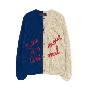 The Animal Observatory AW20 Xmas Racoon Cardigan Knit Bicolour Eau d'Amour