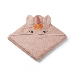 Liewood Augusta Junior Hooded Towel Unicorn Sorbet Rose