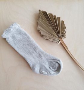 Little MaZoe's Baby Socks Knee High Grey