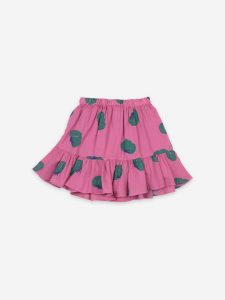 Bobo Choses SS21 Tomato All Over Ruffle Mini Skirt Dahlia Mauve