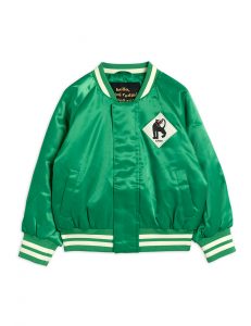 Mini Rodini SS21 Panther Baseball Jacket Green