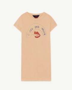 The Animal Observatory SS21 Gorilla Kids Short Sleeve Dress Mouth Peachy