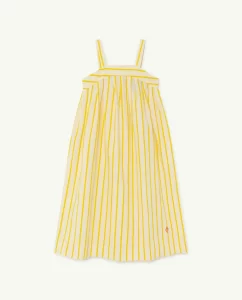 The Animal Observatory SS21 Giraffe Kids Dress Stripes White / Yellow