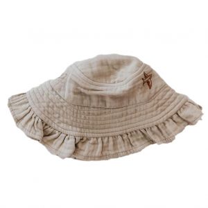 Piper Bug Muslin Sun Hat Frill Oatmeal