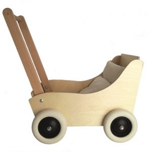 Egmont Beech Pram With Natural Fabric