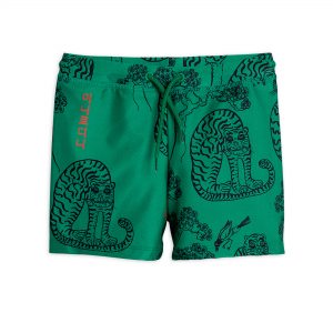 Mini Rodini SS21 Tigers Swim Pants Green