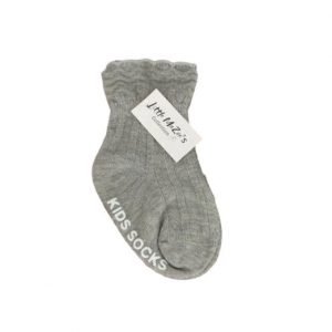 Little MaZoe's Baby Ankle Socks Grey Wave