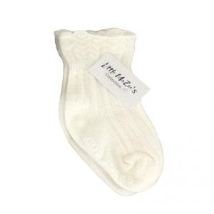 Little MaZoe's Baby Ankle Socks White Wave