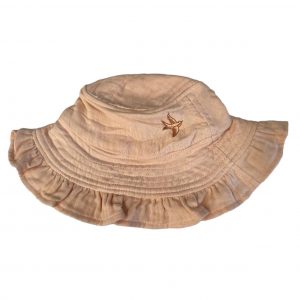 Piper Bug Muslin Sun Hat Frill Honey