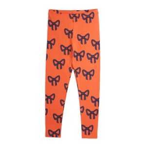 Mini Rodini AW21 Bow Leggings Rust