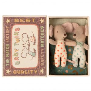 Maileg Mouse in Matchbox Baby Mice Twins