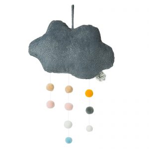 Picca LouLou Mobile Cloud Corduroy Grey With Pom-Poms