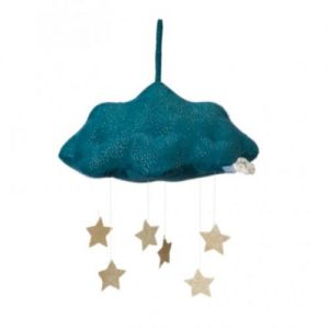 Picca LouLou Mobile Cloud Corduroy Blue With Stars