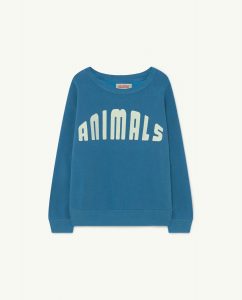 The Animal Observatory AW21 Kids Bear Sweatshirt Animals Blue