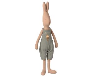 Maileg Rabbit Size 4 in Overalls Dusty Blue