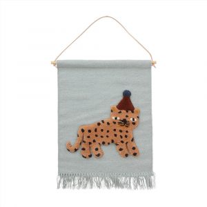 OYOY Wallhanger Leopard Dusty Blue