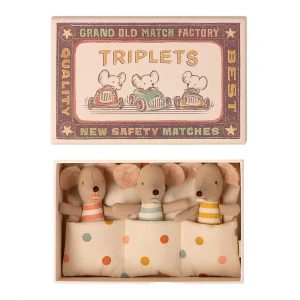 Maileg Mouse In Matchbox Baby Mice Triplets
