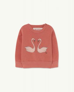The Animal Observatory AW21 Baby Bear Sweatshirt Red Swans