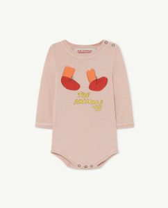 The Animal Observatory AW21 Baby Wasp Long Sleev Bodysuit Soft Pink Feet