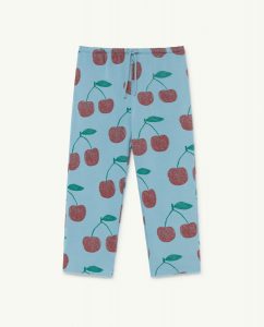 The Animal Observatory AW21 Kids Horse Trousers Cherries Soft Blue