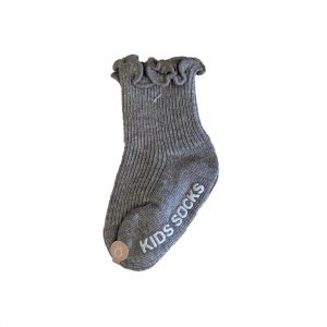 Little MaZoe's Baby Ankle Socks Top Frill Grey