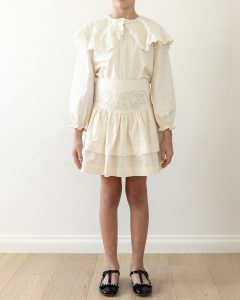 Petite Amalie AW21 Embroidered Double Layer Skirt Cream