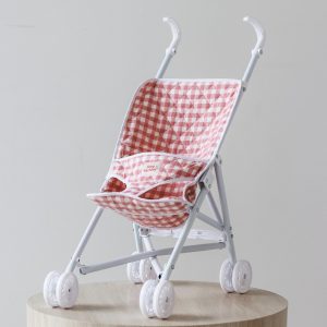 Tiny Harlow Folding Doll's Stroller 2.0 Gingham Pink