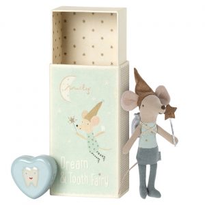 Maileg Mouse In Matchbox Toothfairy Blue