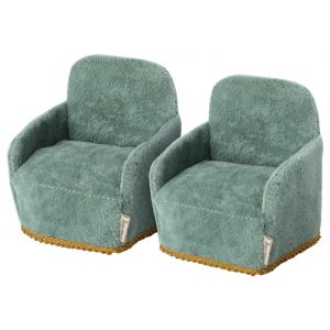 Maileg Chair Mouse Teal 2PK